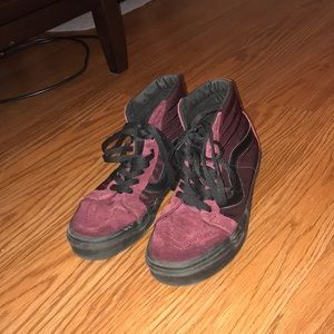 Vans burgundy high top sneakers